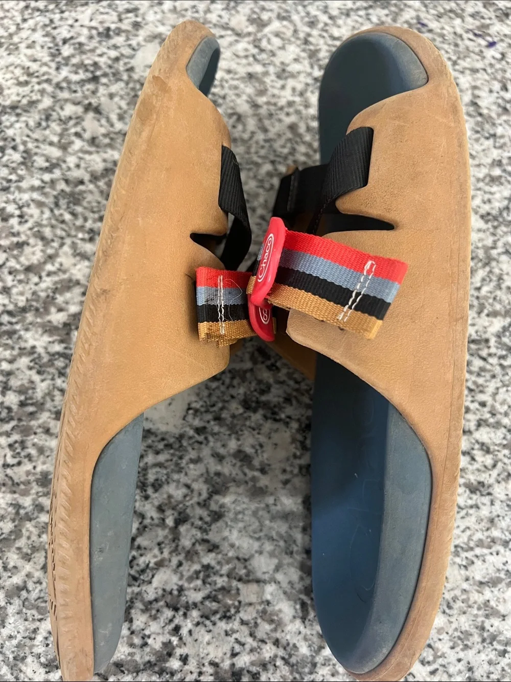 Chaco Chillos Slide Men Retro Camel Brown Size 10 Sandals summer comfy